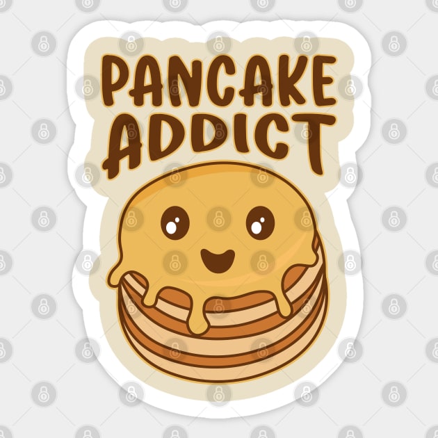 Pancake Addict Funny Kawaii Cake Lover Sticker by Cuteness Klub